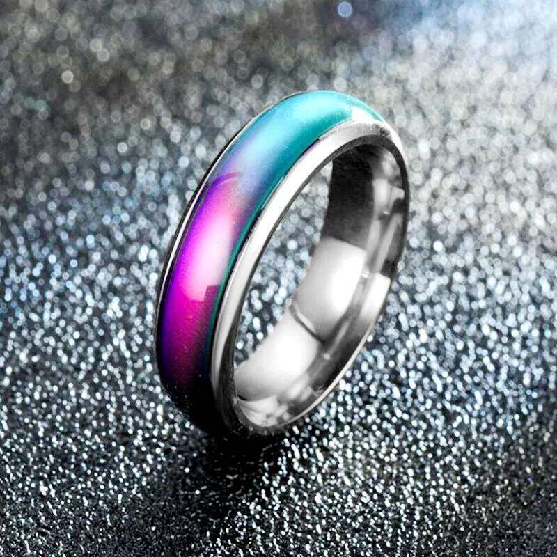 Bestseller 6mm Temperature-Sensitive Color-Changing Ring - Fashionable Stainless Steel Couple Rings XJ260127
