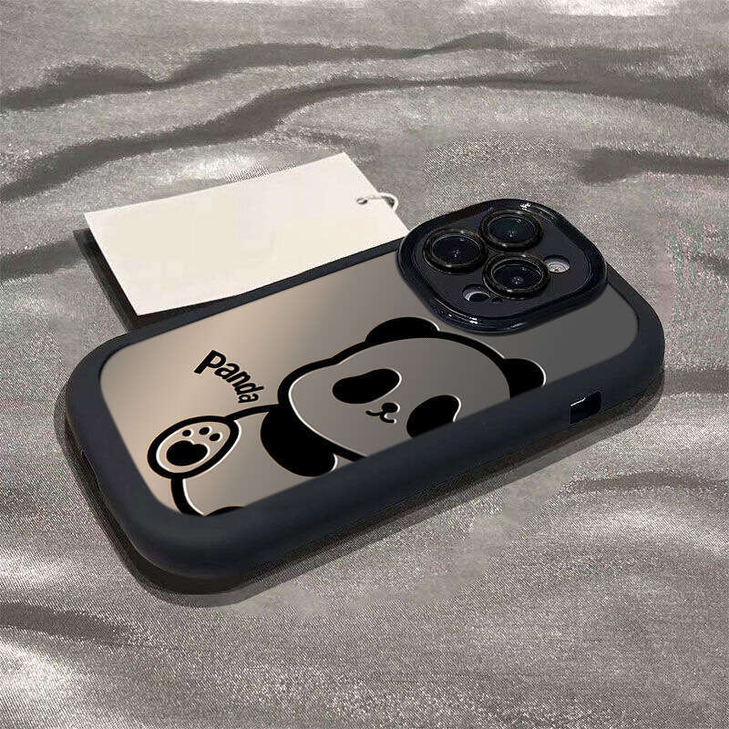 Compatible with Apple 16 New Model 14 Plus Matte 13 Silicone 12 Mini Cartoon Panda 15 Pro Max Phone Case 11 S260128