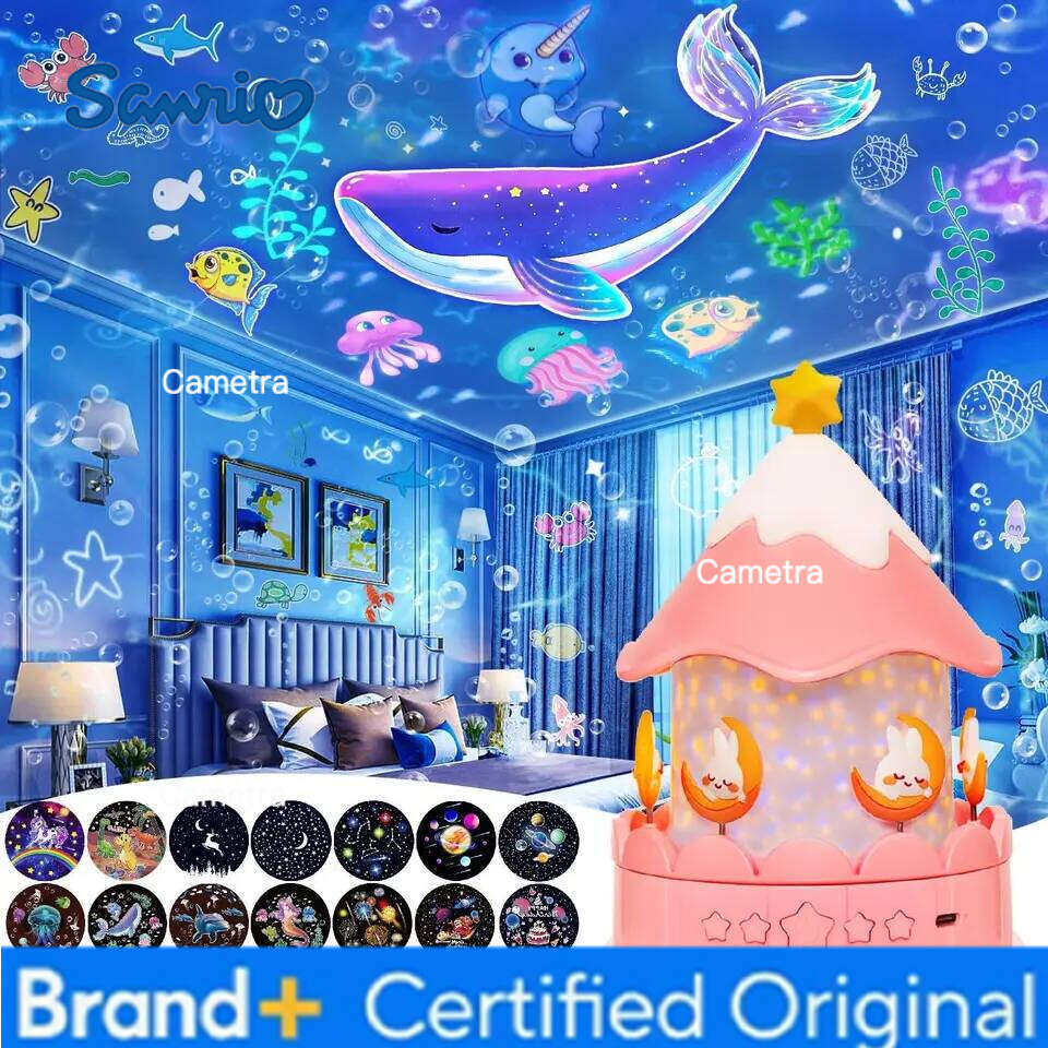 Sanrio Star Galaxy 21 in 1 Starry Sky Projector with 360 Rotating Timer Atmosphere Lamp for Kids Birthday Xmas Gifts Decor H260128