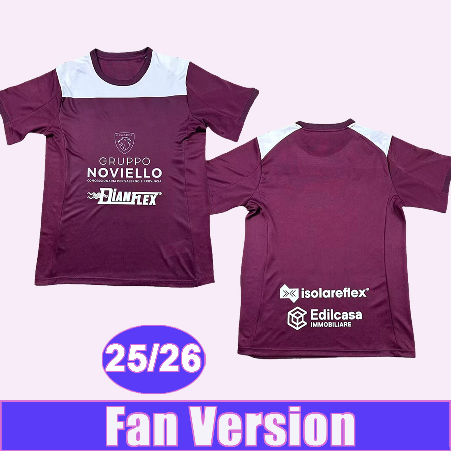 25 26 saLERnitANa 1919 Mens Soccer Jerseys ACHIK FERRARI LIGUORI FERRARIS QUIRINI MATINO VARONE CAPOMAGGIO DE BOER GOLEMIC Home Football Shirts