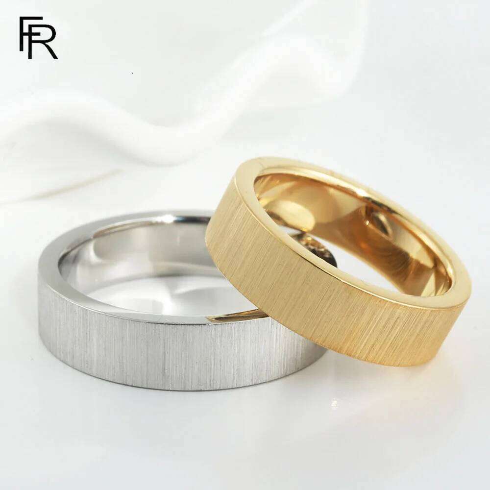 European and American hot-selling titanium frosted plain stainless steel men's brushed ring jewelry XJ260127