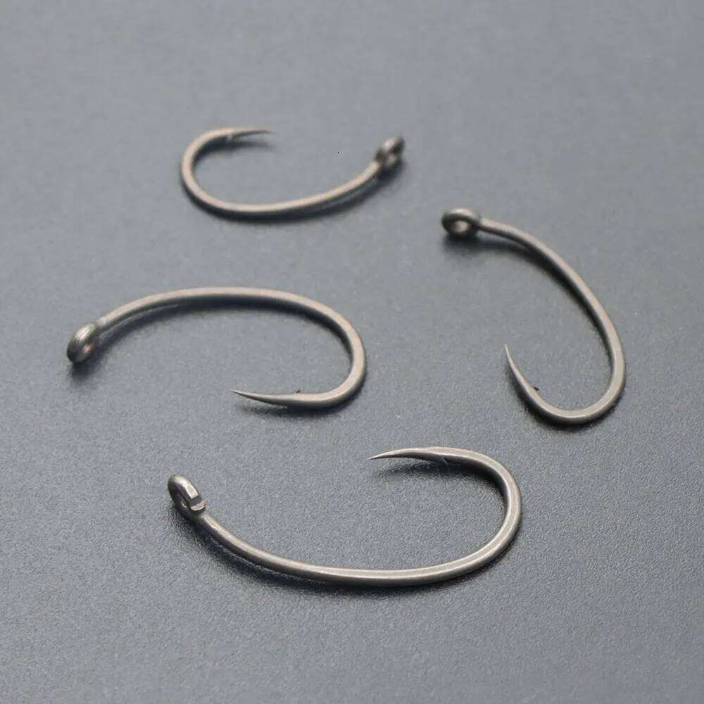 10pcs Carp Ultra Sharp Hooks PTFE Coating Micro Barbed Klor Hook Alloy Steel Hair Rig Fishing Accessories Tackle Z260128