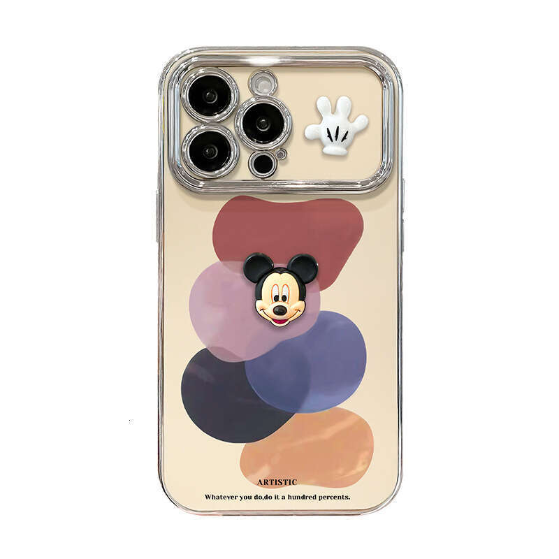 Color Block Mickey Bracelet Compatible with Apple 16 Pro Max Phone Case 13 Electroplated Window 15 Cute Cartoon 11 Shockproof S260128