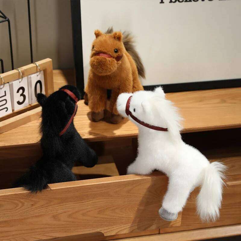 23cm/9.06in Cute Doll Horse Stuffed Animal Birthday Party Favors Girl Boys Cartoon Pony Plush Home Decor Companion Toy Y260128