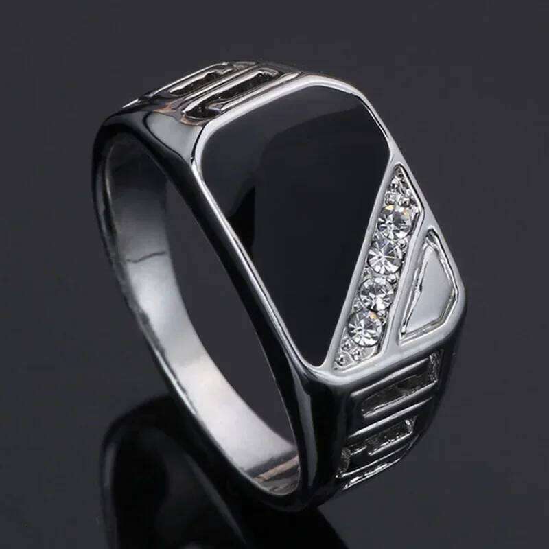 New Metal Glossy Rings for Men Geometric Width Signet Square Finger Punk Style Fashion Ring Jewelry Accessories Anillo Hombre XJ260127
