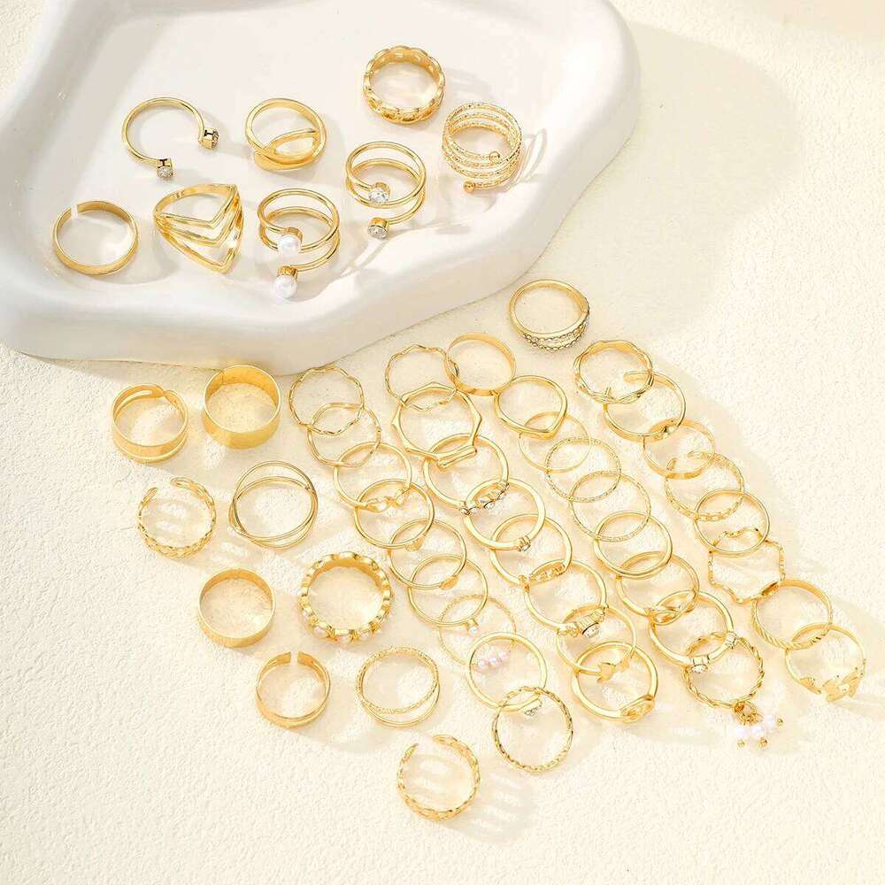 New Fashion Geometric Knuckle Rings Set For Women Boho Butterfly Heart Zircon Gold Color Finger Ring Trendy Party Jewelry Gifts XJ260127