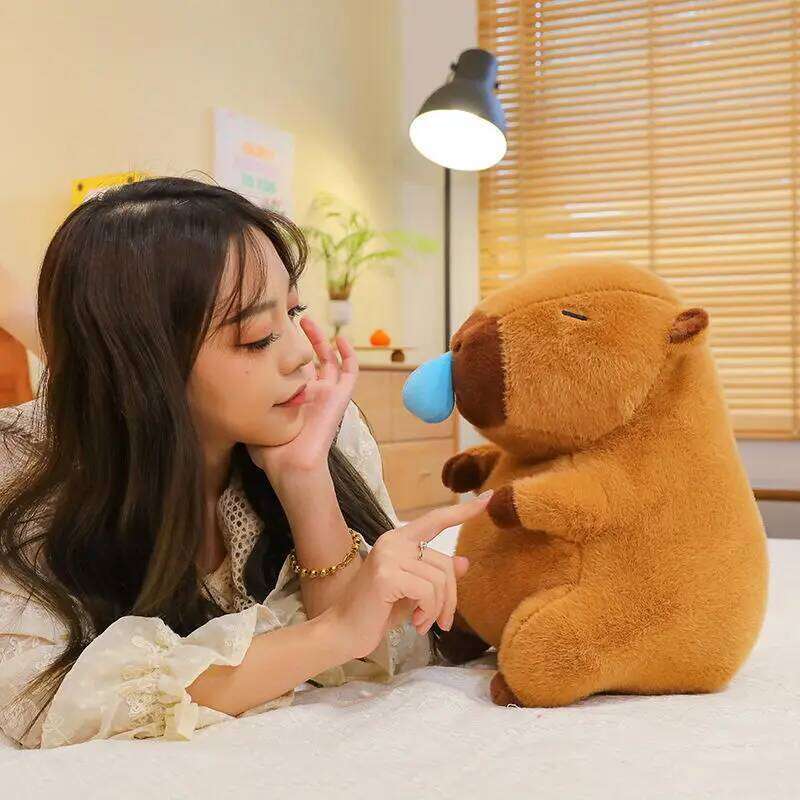 1-3pcs Big Capybara Plush Toy Cute Capibara Stretch Snot Funny Fluffy Doll Kawaii Stuffed Animals Birthday Gift Home Decor Y260128