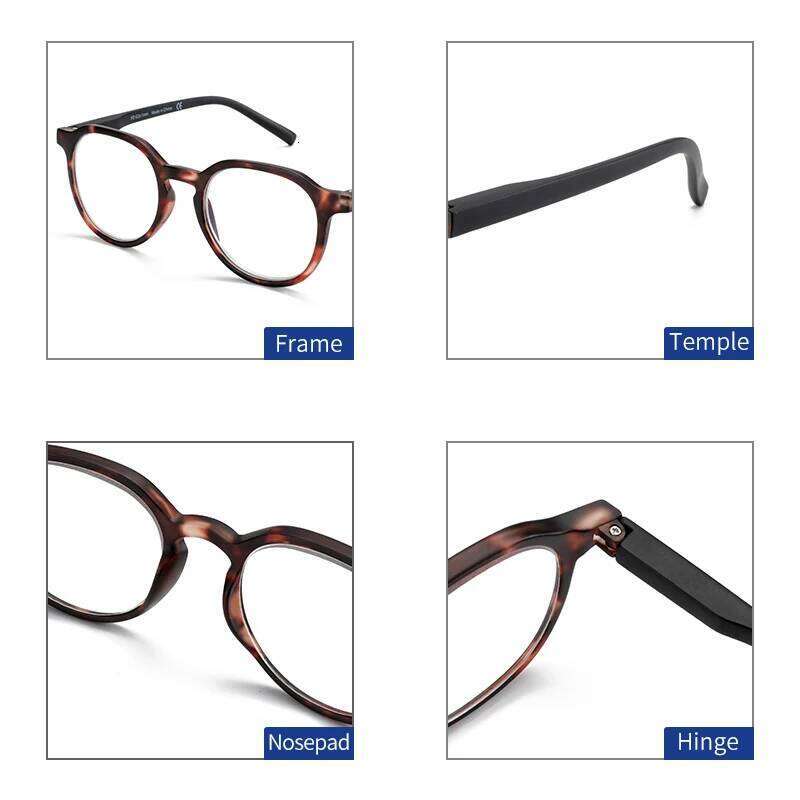 BLUEMOKY Retro Round Prescription Eyeglasses Men Women Fashion Progressive Glasses Anti-Blue Light Myopia Hyperopia Eyewear 26Y0128