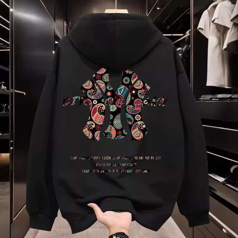 National Trend Brand Hoodie New Spring And Autumn Thin Loose Round Neck Casual Fleece American Style Men's Jacket
