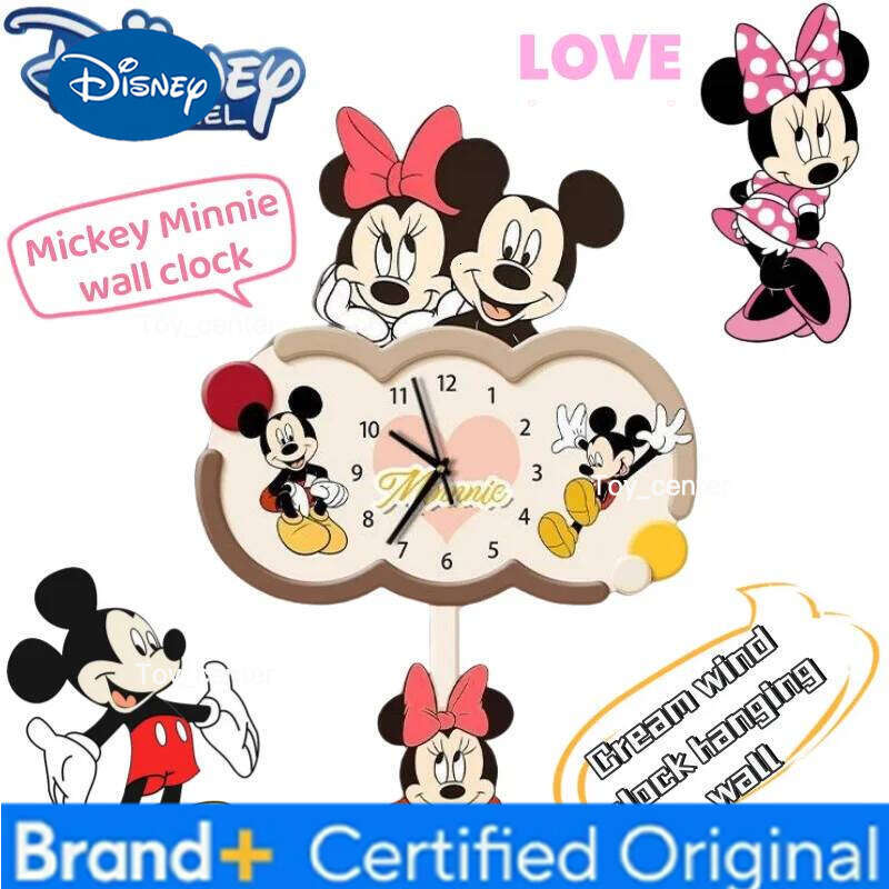 Disney Mickey Minnie personalized creative living room wall secondary and a anime around cartoon clock decoration painting H260128