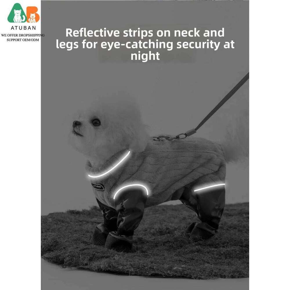 ATUBAN Warm Fleece Dog Jacket,Windproof Winter Coat with Harness Built in,Reflective Turtleneck Dogs Snowsuit XJ260127