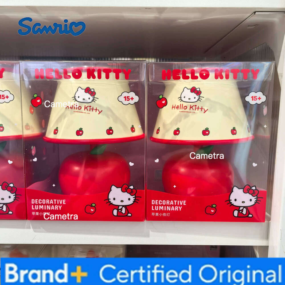 Sanrio Characters Red White Series Night Light, LED Apple Shape Lamp for Bedroom, Cute Mood Lighting Decor, USB Powered Gift H260128