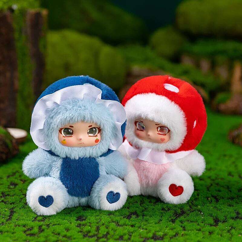 14cm Mushroom Girl Vinyl Plush Toys Cute Fungi Fairy Stuffed Doll Soft Kawaii Forest Toy for Kids Creative Gifts Bag Pendant Y260128