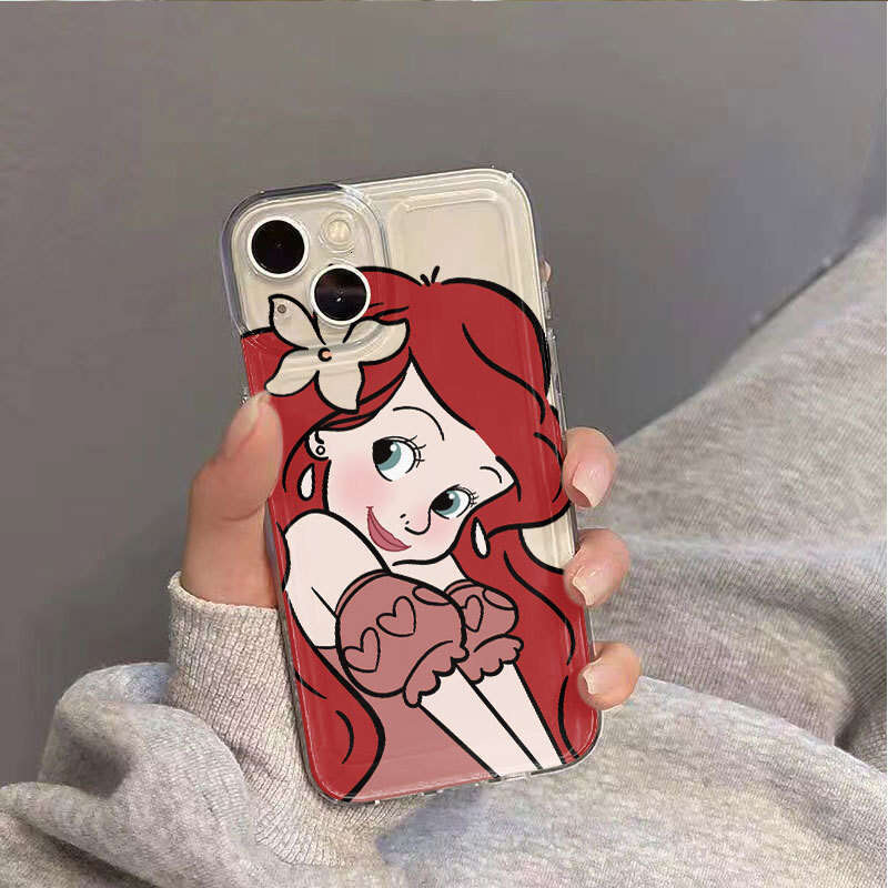 Mermaid Princess Compatible with Apple 16 Pro Max Full Coverage 15 Phone Case iPhone 14/12/11/13 Shockproof XSM S260128