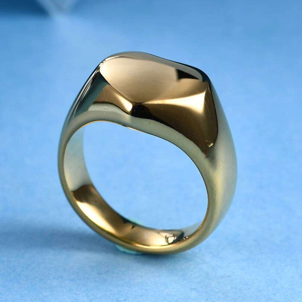 Romantic Heart Shaped Wedding Rings Stainless Steel Gold Color Fashion Jewelry for Women Men Ladies - Birthday Gift XJ260127