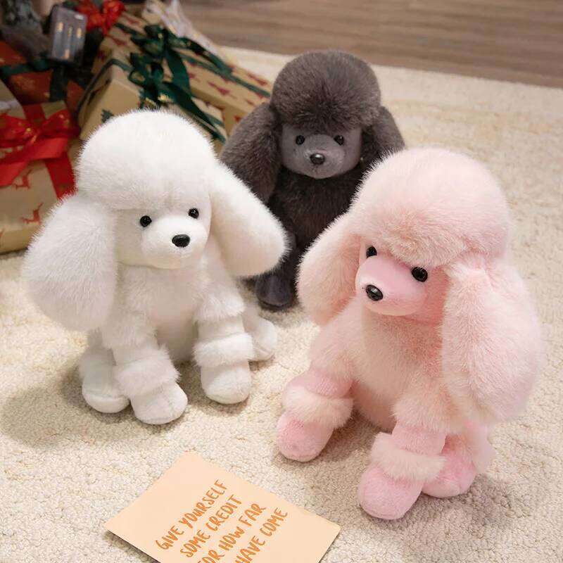 25cm Kawaii Cartoon Poodle Plush Super Soft Stuffed Pillow Toy Kids Dog lovers Birthday Gift Home Sofa Decor Y260128