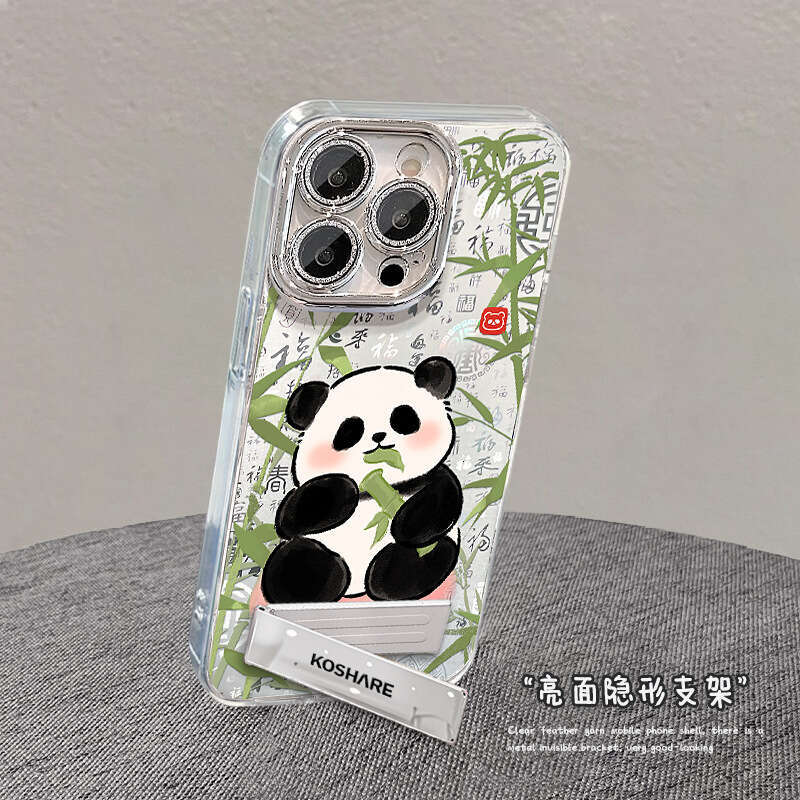 Cute Panda Compatible with Apple 16 Pfaff Phone Case 15 National Style Shockproof 14 High-end Feel 13 New Model 12 Chain 11 S260128