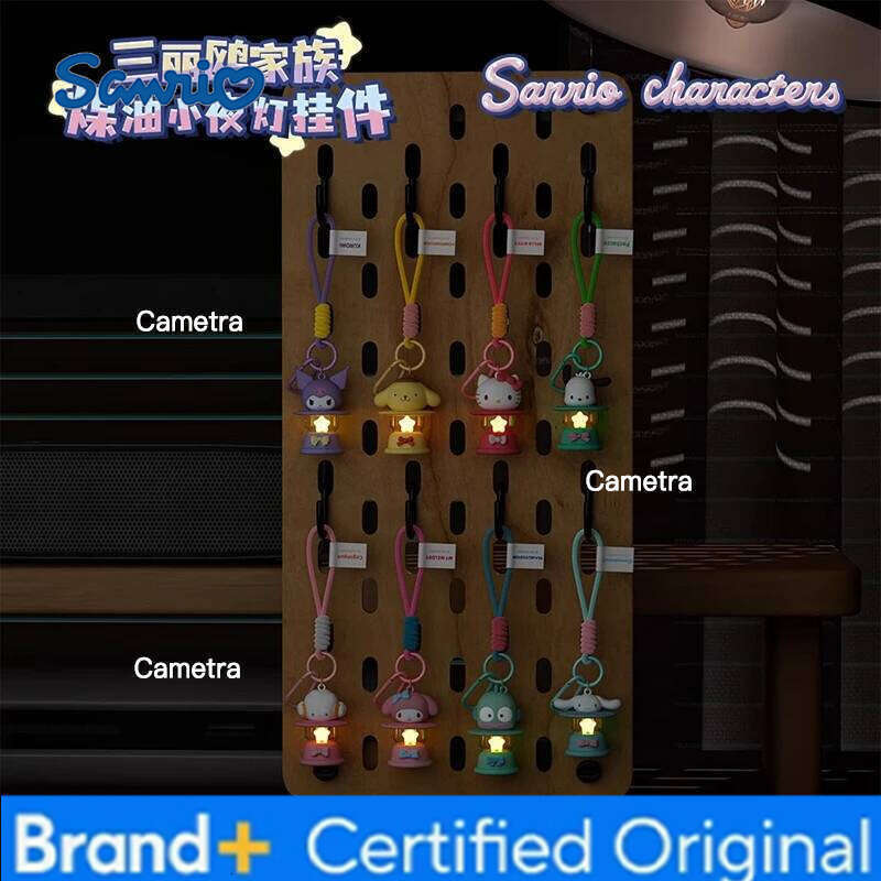Sanrio Hello Kitty Keychain Creative Night Light Keyring Kuromi Cinnamoroll Bag Pendant My Melody Christmas Halloween Gifts H260128