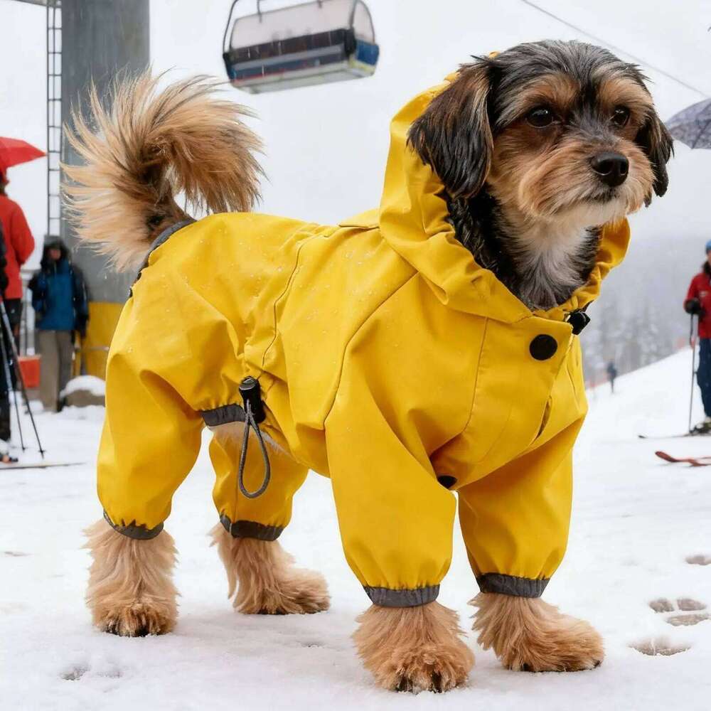 Waterproof Dog Raincoat High-Visibility Yellow Adjustable Jacket Lightweight Protection For Pets Rainy Snowy Day Walks & Outdoor XJ260127