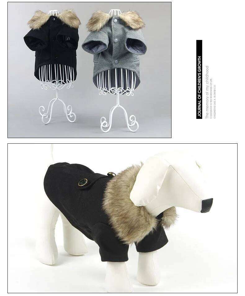 Clothes Winter with Fur for Puppy Medium Dogs Autumn Cat Dog Jacket XS-3XL Fleece Woolen Coat Pet Products XJ260127