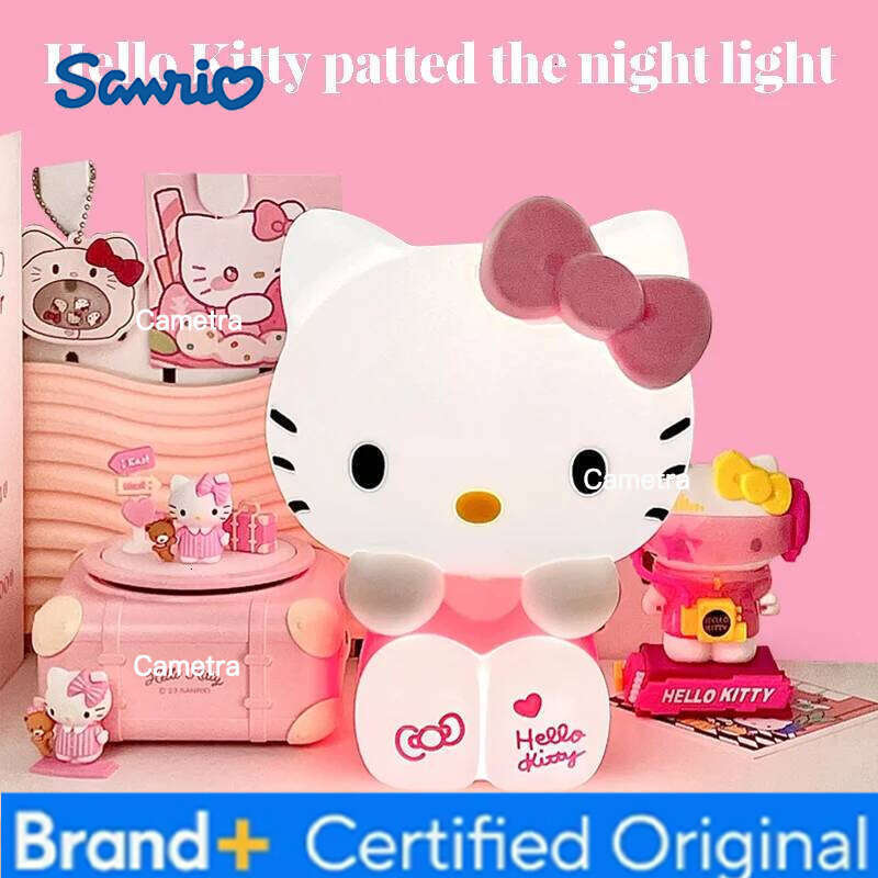 Sanrio Kt Cat Touch Night Light Kawaii Bedside Lamp Cute Anime Decor for Girls Room Gift with Soft Glow H2601281