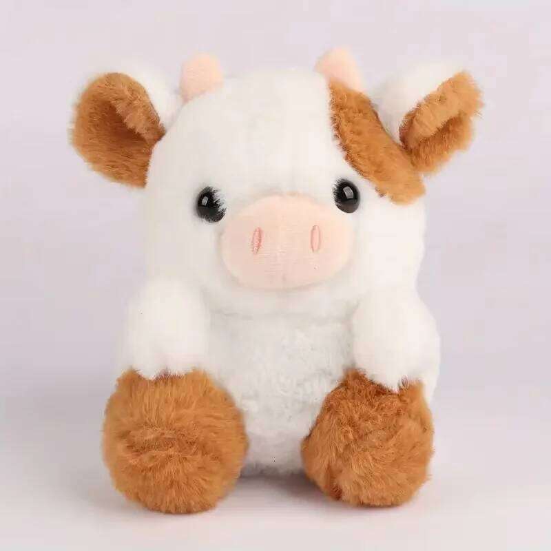 20cm/7.87in Kawaii Strawberry Soft Stuffed Plushie Doll Animal Cow Toy Children's Christmas Birthday Gift Bedroom Sofa Decor Y260128