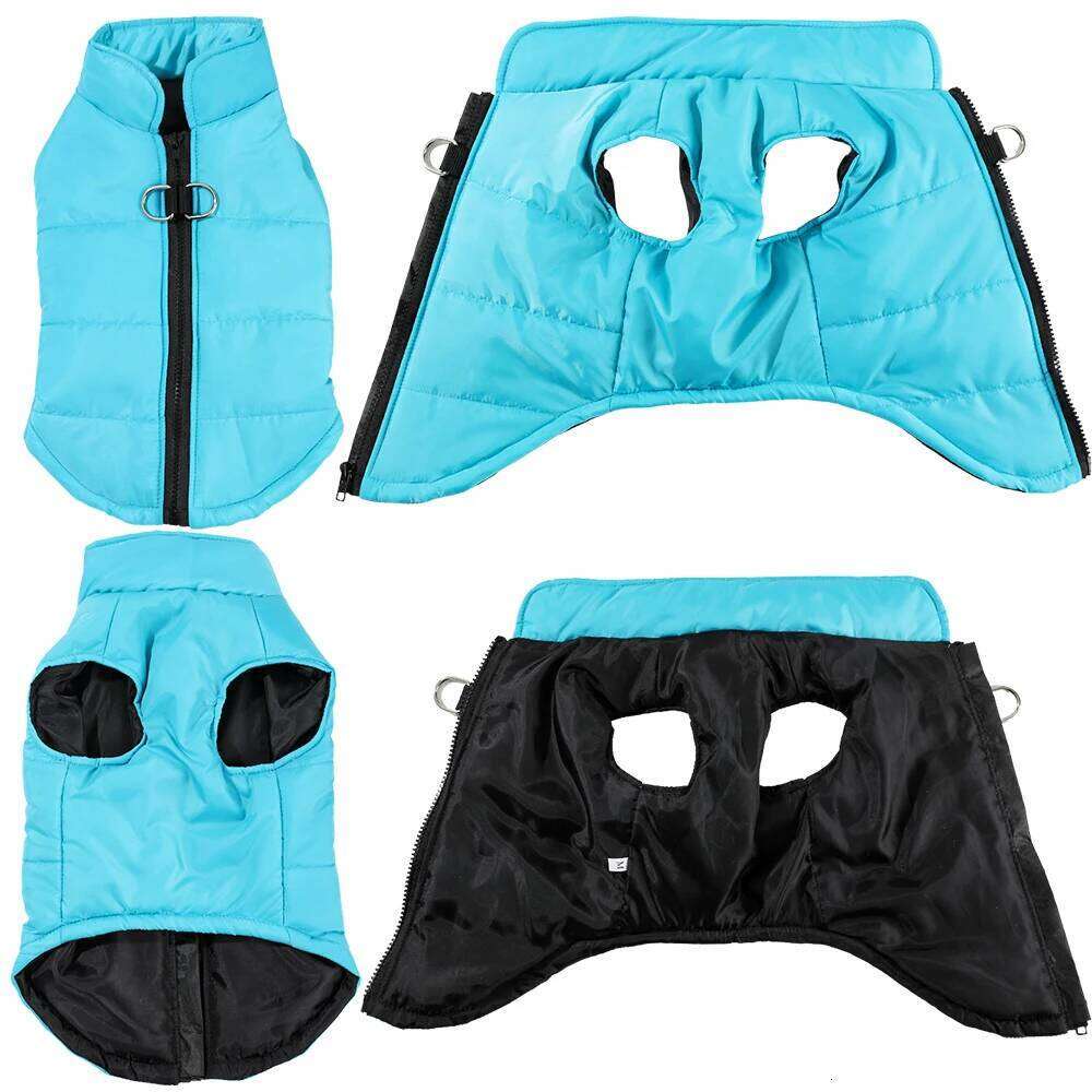 Winter Clothes Cold Proof D-ring Warm Dog Jacket PP Cotton Outdoor Puppy Clothing Coat Chihuahua French Bulldog Outfits XJ260127