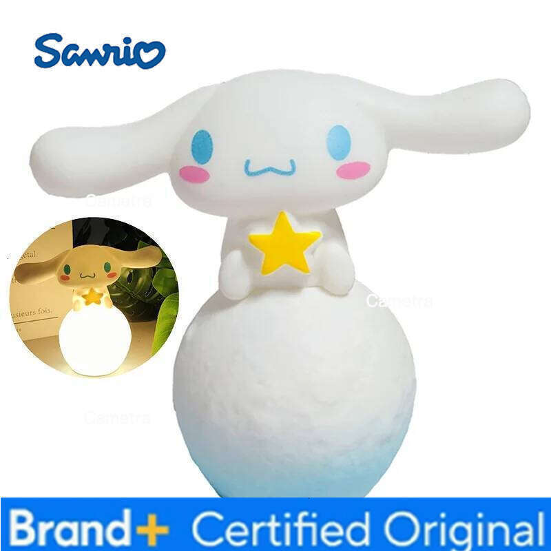 Sanrio Anime Hello Kitty Kuromi Cinnamoroll Melody Night Light Glowing Children Toy Bedside Lamp Kawaii Cute Kids Birthday Gift H260128