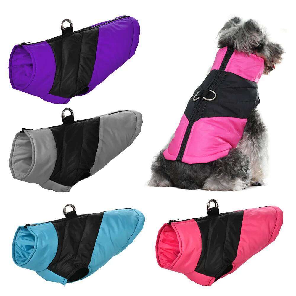 Pet Jacket D-ring Warm Dog Vest Winter For Small Medium Dogs Cats Waterproof Puppy Coat With High Collar Schnauzer XJ260127