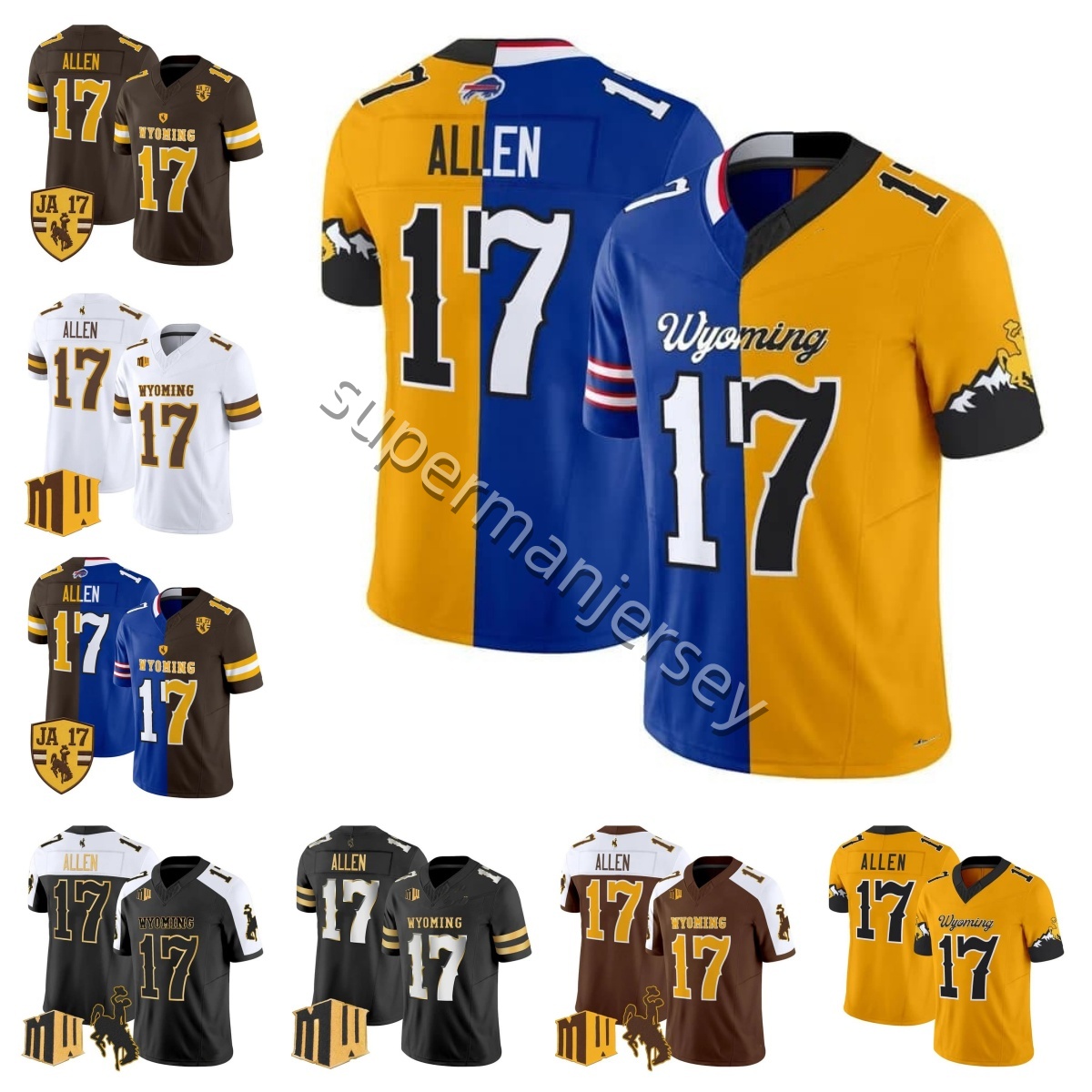 2026 WYOMING Cowboyss football College Football Jersey Josh Allen Split All Stitched