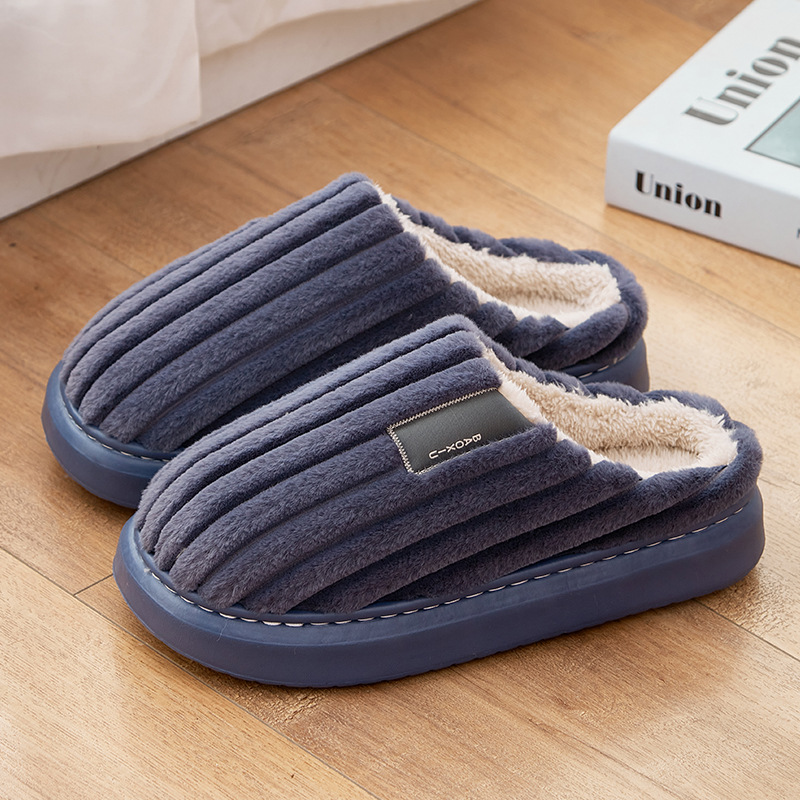 JC18 Autumn/Winter Ready - Cozy Plus-Sized Mens' Cotton Footwear Featuring Soft Padding