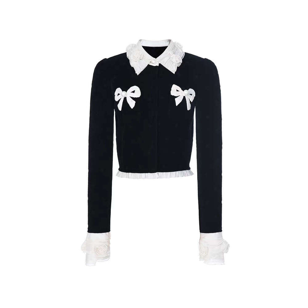 2026 Winter New Designer Elegant Fine Yarn Splicing Knitted Cardigan Top and Skirt Set