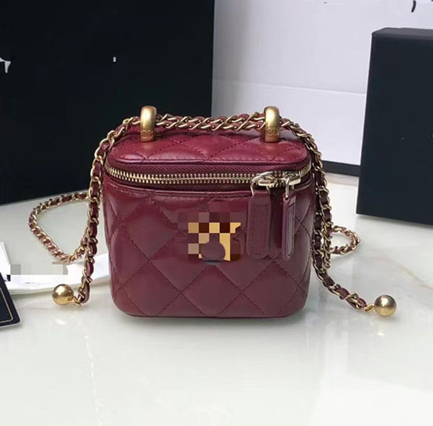 2025 Luxury Designer Quilted Chain Bag Cosmetic Organizer Women Crossbody Shoulder Bag Detachable Mini Box Makeup Purse