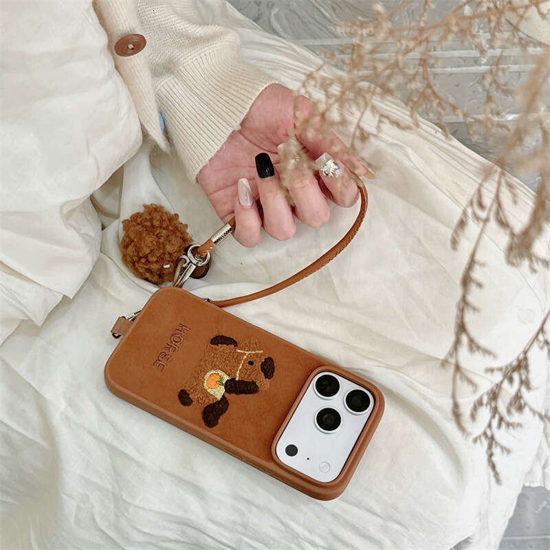National Style Towel Embroidery Lucky Horse Compatible with iPhone 17 Apple 16 Pro Max/15/14 Phone Case New Niche S260128