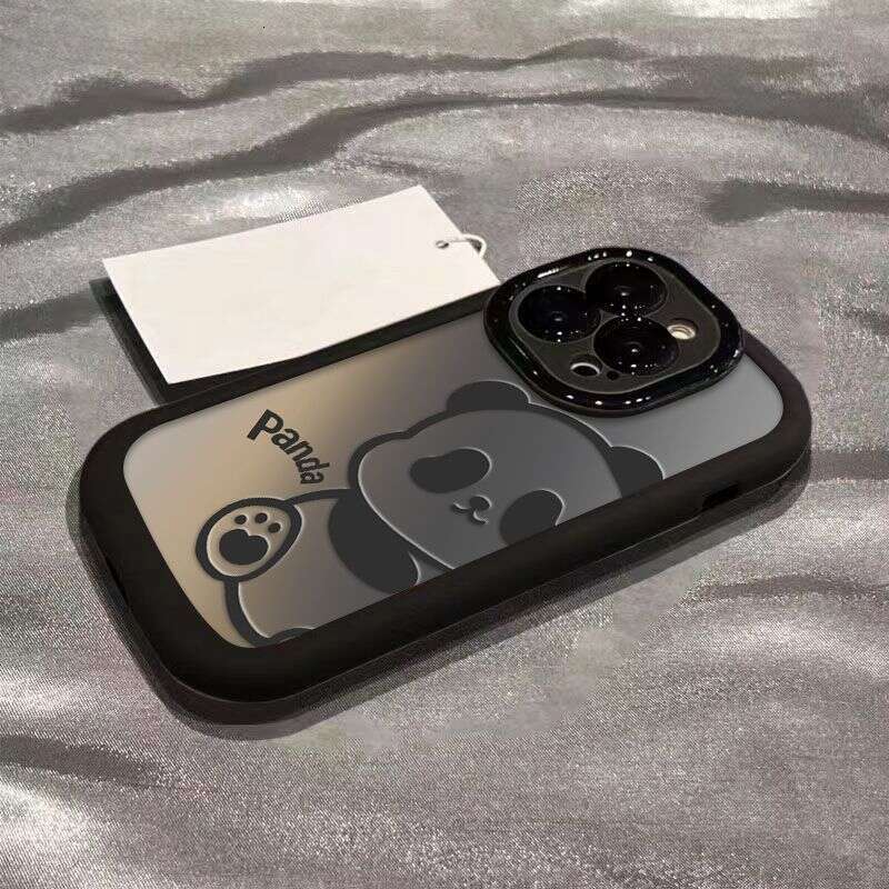 Trendy Gradient Panda iPhone 16 Pro Max Apple 15 Phone 14 Silicone 13 Full Coverage 12 Puff Case 11 S260128