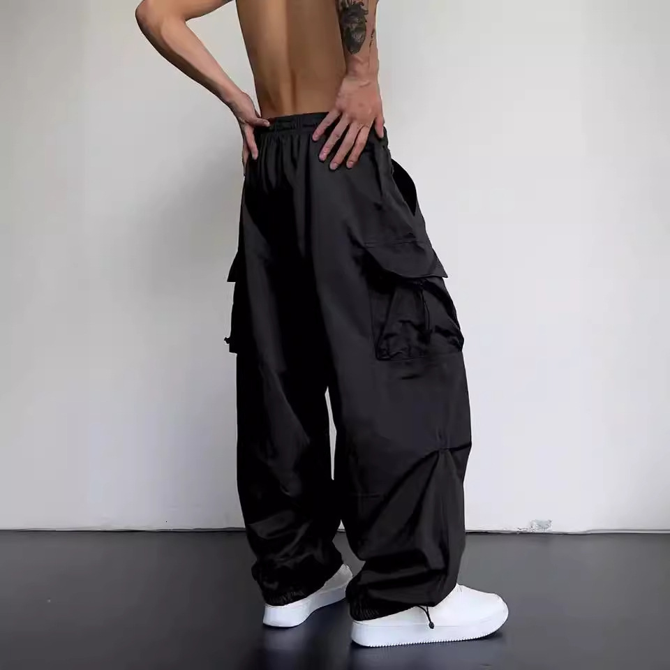 Women's Pants Capris HOUZHOU Y2K Pink Cargo Parachute Pants Oversize Hip Hop Jogging Sweatpants Egirl 90s Aesthetic Vintage Wide Leg Trousers Fem