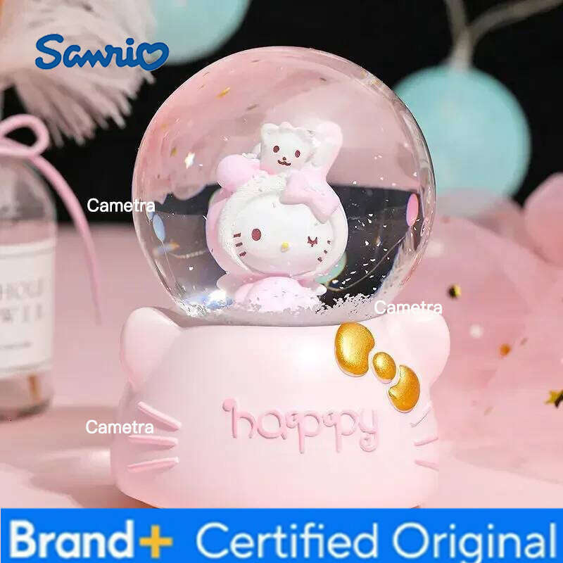 Sanrio Hello Kitty cartoon cute kawaii children's music box lantern crystal ball ornament girlfriend birthday gift wholesale H260128