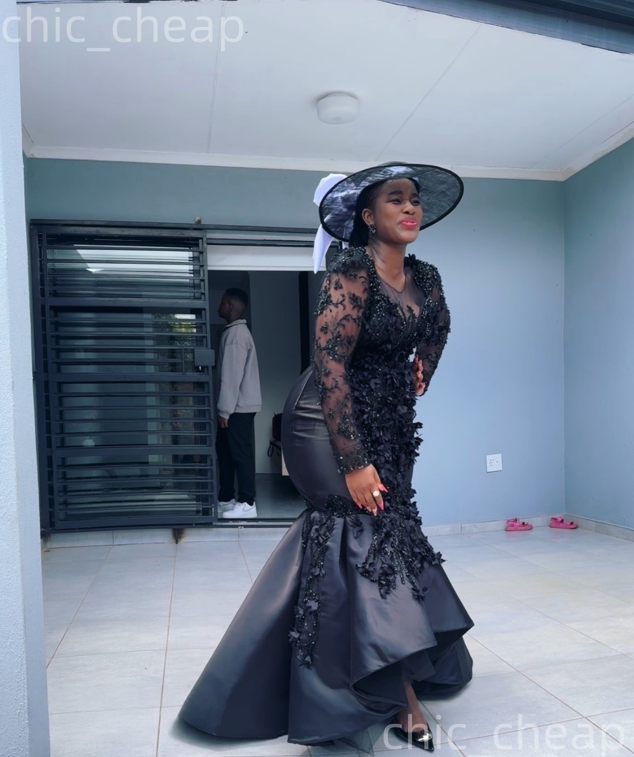 2026 Plus Size Black Mermaid Mother Of Bride Dresses Floral Lace Beaded Satin Evening Party Mama's Dress Vintage 50's Birthday Wedding Guest