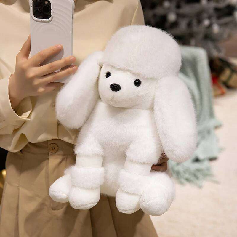 25cm Kawaii Cartoon Poodle Plush Super Soft Stuffed Pillow Toy Kids Dog lovers Birthday Gift Home Sofa Decor Y260128