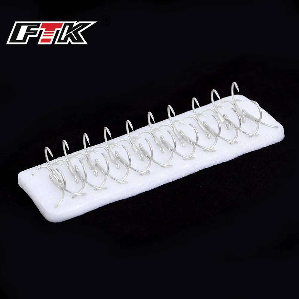 FTK Fishing Baitholder Fly Tying Treble Bass Sharp Barbed Hook Lure Holder Set Saltwater 15/20pcs Needle Fishhook 709 Z260128