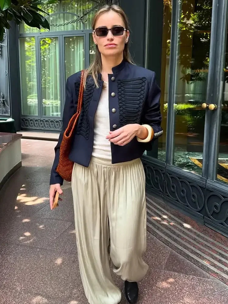 Chic Single-breasted Womens Jackets Long Sleeve O-neck Solid Female Coats 2026 Spring Street Fashion Loose Lady Outwears 260128