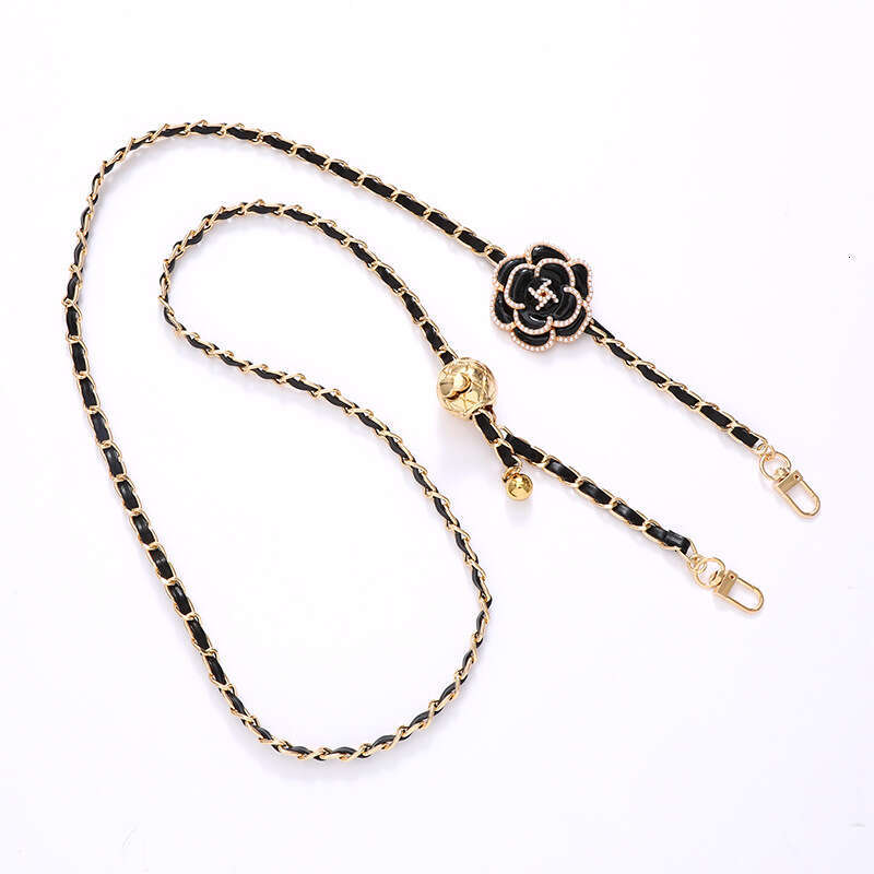 Camellia Crossbody Bag Chain Adjustable Strap Leather Pendant Hand-Woven Replacement Chain