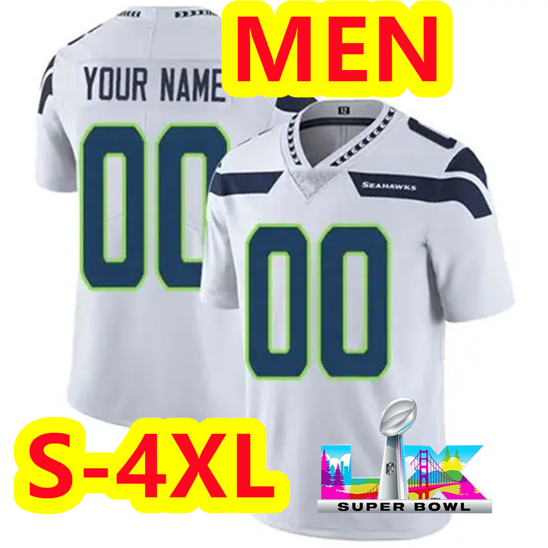 2026 Seahawkss Super Bowl LX Jaxon Smith-Njigba Devon Witherspoon Cooper Kupp Jake Bobo Warren Moon DK Metcalf Kenneth Walker III Kenny Easley Custom 