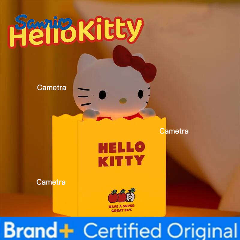 Sanrio Hellokitty Kawaii Cartoon Cute Bag Nightlight Patting Remote Control Light Bedroom Bedlight Children Gift H260128