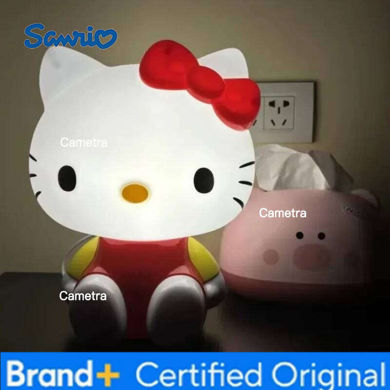 Sanrio Anime Hello Kitty 3D Led Touch Plug-In Night Light Cartoon Bedroom Sleep Eye Lamp Desktop Model Ornaments Home Decoration Gift H260128