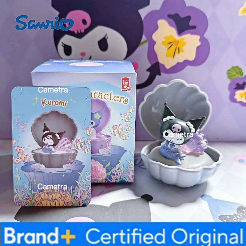 Sanrio Original Mermaid Shell Series Blind Kuromi Hellokitty Melody Kawaii Model Mystery Box Little Twin Star Lamp Kids Gift H260128