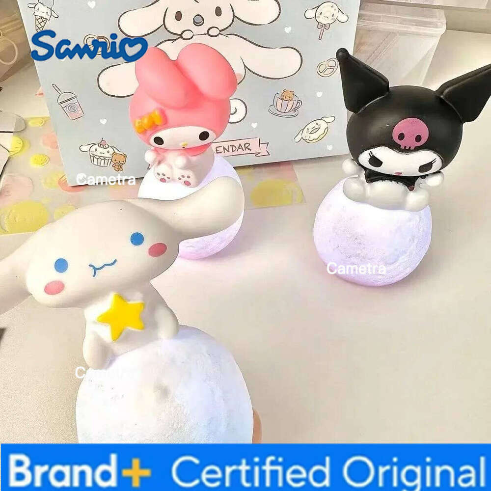 Sanrio Hello Kitty Cinnamoroll Cartoon Glowing Night Light Bedroom Lamp Kawaii Cute Desk Decorations Birthday Accessories New H26012811