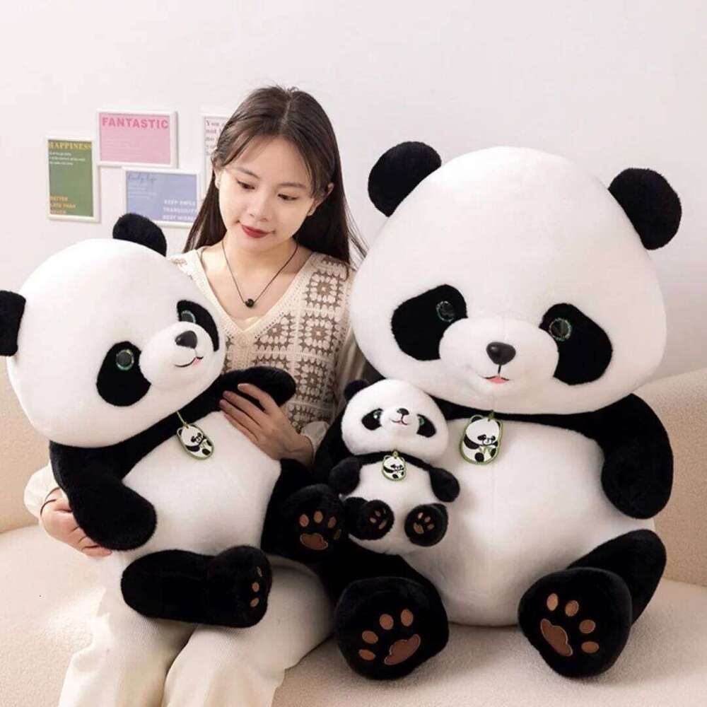 1pc 28cm/11.02in Cute simulated panda plush toy children's sleeping rag for girls children soothing gift doll Y260128