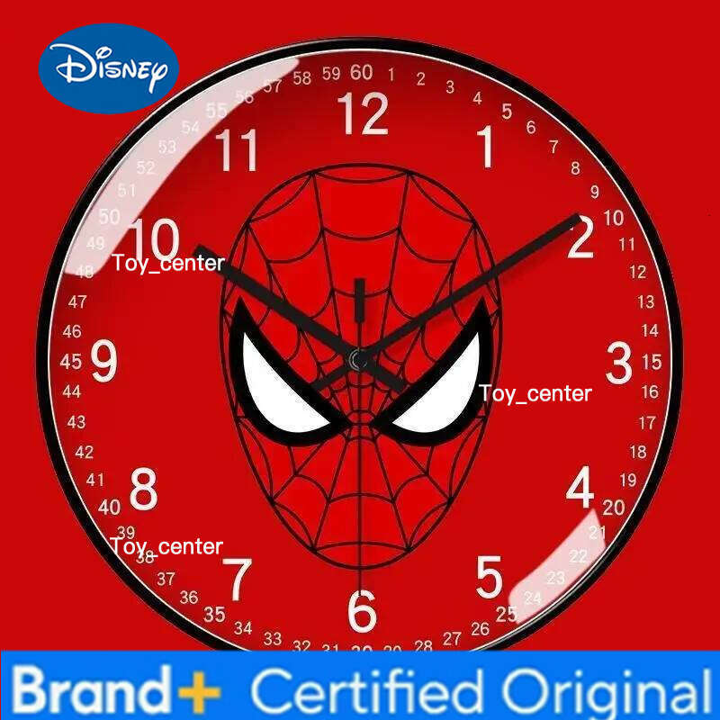 Disney Marvel The Avengers Spiderman Peripheral Movies Cartoon Simple Round Silent Travel Time Living Room Clock Wall Decoration H260128