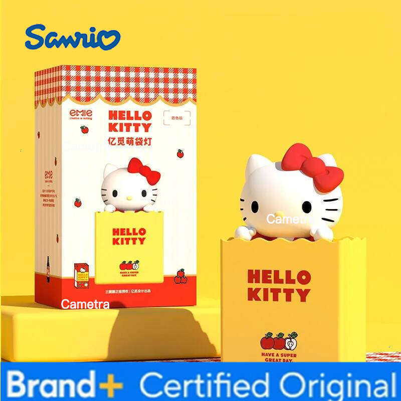 Sanrio Hellokitty Kawaii Cartoon Cute Bag Nightlight Patting Remote Control Light Bedroom Bedlight Children Gift H260128